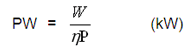  Output (motor output power) PW