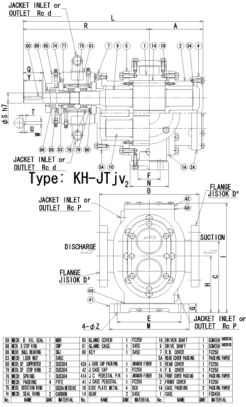 Structural drawing (HP-JTjv2 type and KH-JTjv2 type)